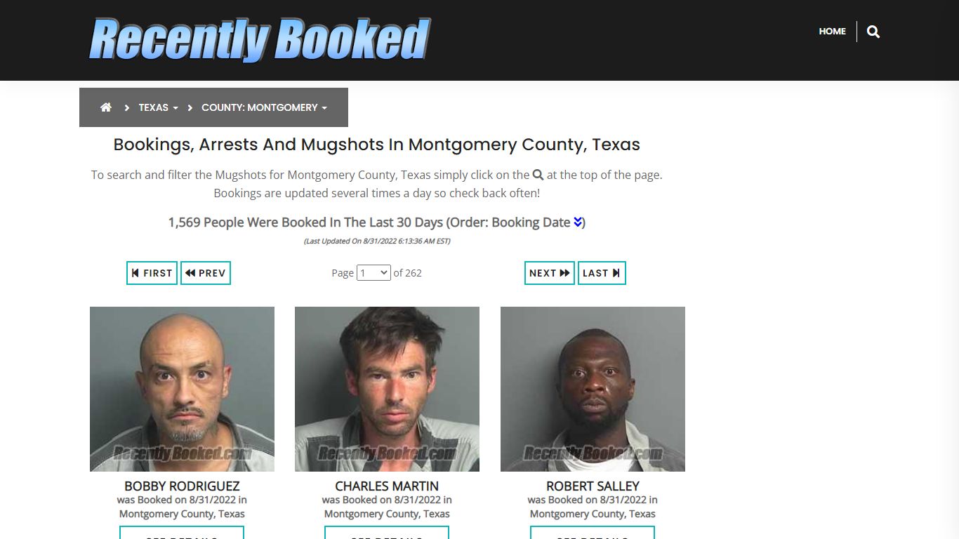 Bookings, Arrests and Mugshots in Montgomery County, Texas